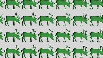 background wallpaper pattern green deer silhouette animal day 3d render © Georgiy