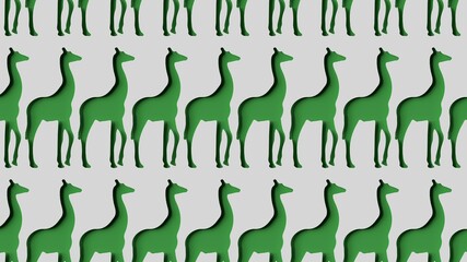 background wallpaper pattern green giraffe silhouette animal day 3d render