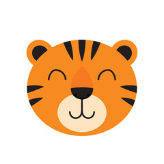 Tiger face cartoon vector. Tiger face wallpaper.