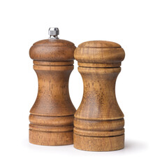 Wooden salt shaker and pepper mill