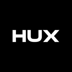 HUX letter logo design with black background in illustrator, vector logo modern alphabet font overlap style. calligraphy designs for logo, Poster, Invitation, etc.