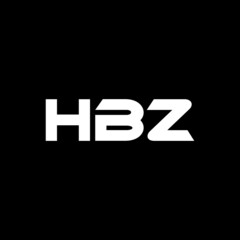 HBZ letter logo design with black background in illustrator, vector logo modern alphabet font overlap style. calligraphy designs for logo, Poster, Invitation, etc.