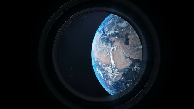 Earth view from the space station window