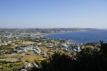 Fototapeta na wymiar viewpoint over coastline near faliraki