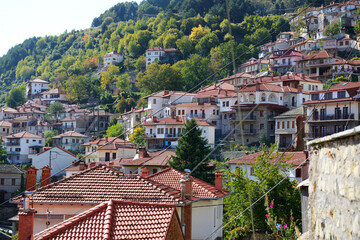 The houses in Metsovo Greek village, Greece - 455349984