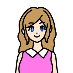 笑顔の茶髪の女性