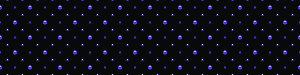 Black luxury background with blue beads. Vector illustration.