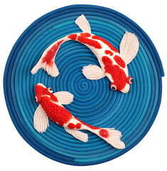 
koi fish, carp, decorative, in a circle, yin-yang, fish dance