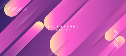 Abstract colorful purple and pink curve background. Modern 3d purple and pink rounded rectangle background for technology business presentation background	
