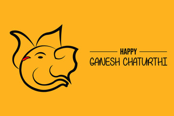 Lord Ganesha vector art for Ganesh Chaturthi. Indian Hindu festival