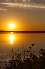 Astotin Lake under the Glow of the Setting Sun