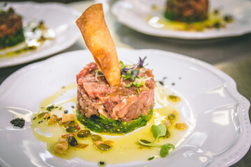 Tartar de salmón.
