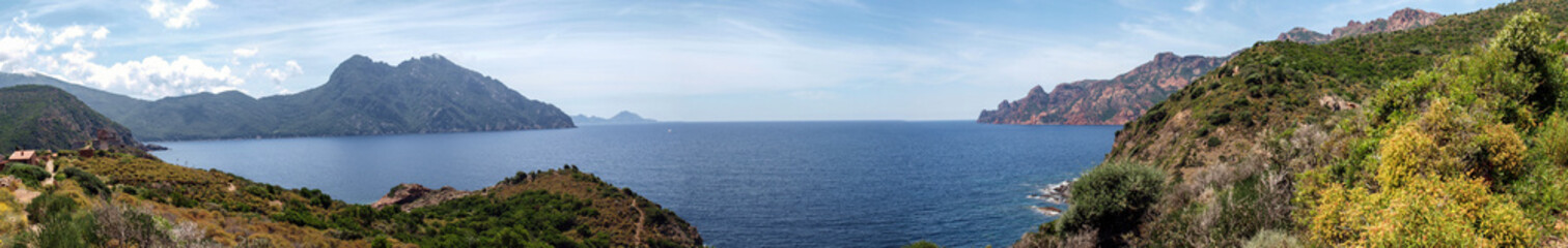 Panoramic view of Scandola Nature Reserve sea