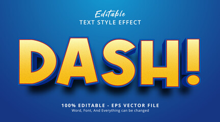 Dash text on bold headline style effect, editable text effect