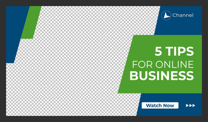 Editable Creative corporate social media web banner and youtube thumbnail template | Youtube live stream video thumbnail for marketing agency | video thumbnail | Youtube thumbnail