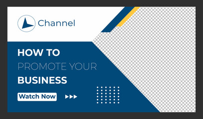 Editable Creative corporate social media web banner and youtube thumbnail template | Youtube live stream video thumbnail for marketing agency | video thumbnail | Youtube thumbnail