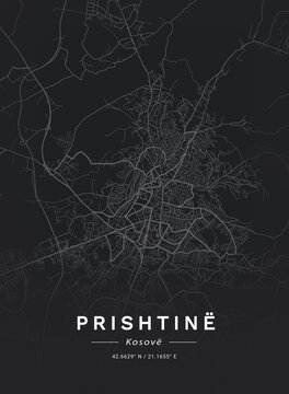 Map Of Pristina, Kosovo
