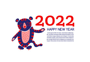 Happy new year 2022. Merry Cristman vector illustration