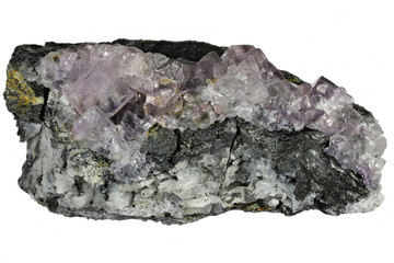 Fototapeta premium fluorite from La Viesca Mine, Siero, Spain isolated on white background