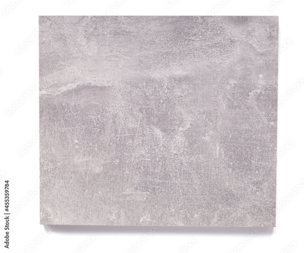 Sticker abstract grey background texture isolated at white. front view of gray panel plate