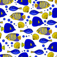 seamless background with fishes