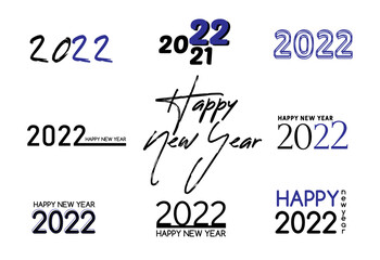 Happy new year 2022. Merry Cristman vector illustration