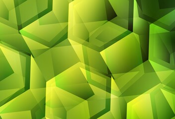 Light Green, Yellow vector background with hexagons.