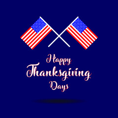 Happy Thanksgiving vector design with US flag eps 10 royalty free file