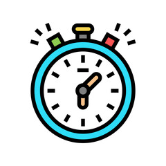 stopwatch playing time counting color icon vector. stopwatch playing time counting sign. isolated symbol illustration