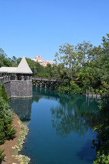 Fototapeta premium Beautiful castle river summer day