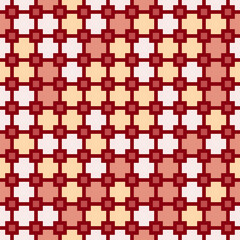 Fototapeta premium Seamless crosses and dots vibrant contrast pattern vector background