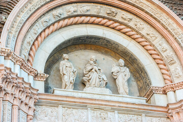 Bologna, Italy. Beautiful architecture of catholic church (Basilica di San Petronio) in Bologna. © Denis