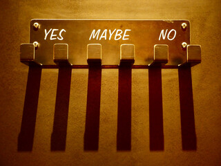 yes, no or maybe, uncertainty, choice - obrazy, fototapety, plakaty