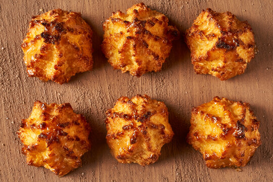 top view Cocada or coquito is a typical sweet throughout Latin America