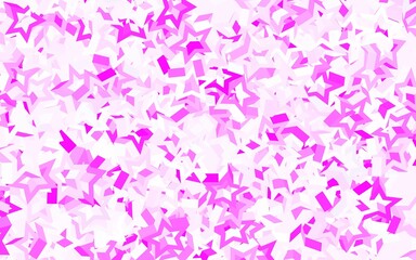 Light Purple, Pink vector layout with bright stars.