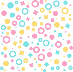 Colorful geometric circles stars background. Abstract pattern background. Shapes pattern. Colorful wrapping paper.