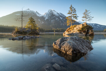 Hintersee lake in the mountains Berchtesgaden