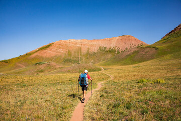 Obraz premium Hiking into the Maroon Bells, Aspen, Colorado, USA
