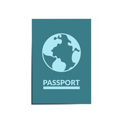 Passport isolated on white background. Vector flat illustration. Identity document. Time to travel 