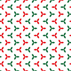 Seamless Christmas holly wrapping paper pattern