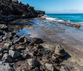 Kanaio Beach And The Blue Waters Of La Perouse Bay, Makena-La Perouse State Park, Maui, Hawaii, USA