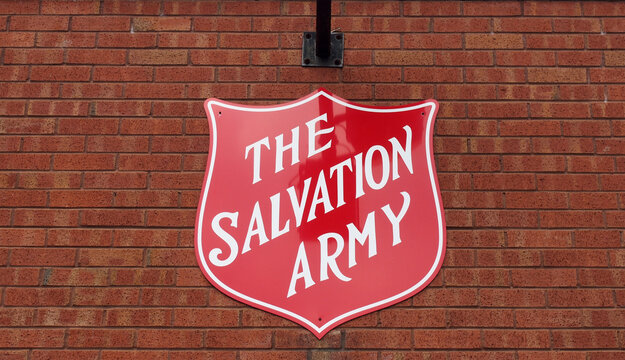 salvation army symbol on the community hall in nile street leeds
