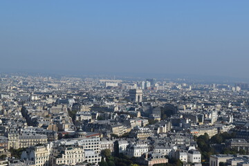 Fototapeta na wymiar View of Paris from the Eiffel Tower in Paris France. The picture was taken in 2015.