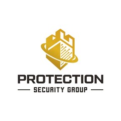 Shield logo design. Shield and fortress logo design. Logo for security company.