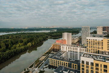 Morning view of Novosibirsk from above