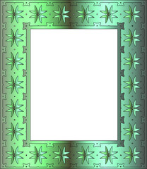 
Decorative frames for design template. Elegant element for design in Eastern style, place for text. green floral border. 