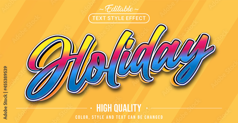 Poster Editable text style effect - Holiday text style theme.