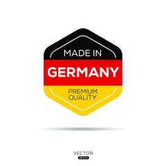 Made in (Germany) Sign, Germany logo design, vector illustration.