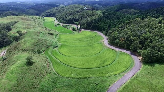 産山村の扇棚田、日本の棚田百選、熊本県阿蘇郡産山村