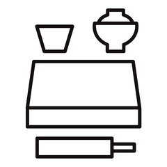 シンプルな会席弁当のアイコン/白背景